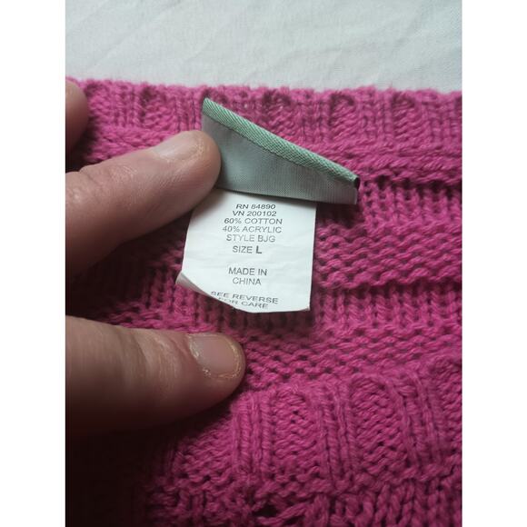 Sara Morgan Pink Knit Sweater Beach Swim Vacation Festival Women Large - Picture 4 of 5